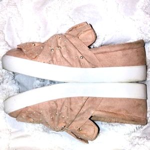 MIA Dusty Pink pearl slip on Sneakers shoes 7.5